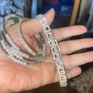 Three stretch or adjustable sparkle bracelets! (MM)